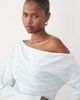The Frolic The Frolic exclusive off the shoulder t-shirt mini dress in blue stripes - 2
