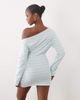 The Frolic The Frolic exclusive off the shoulder t-shirt mini dress in blue stripes - 4