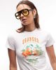The Frolic The Frolic exclusive orange graphic front baby tee in white - 1