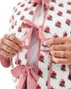 The Frolic The Frolic exclusive quilted bow tie front reversible jacket in cream floral and red stripe-Multi - 3