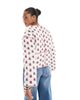 The Frolic The Frolic exclusive quilted bow tie front reversible jacket in cream floral and red stripe-Multi - 4