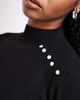 The Frolic The Frolic exclusive rib knit pearl detail flare sleeve sweater in black - 4