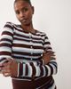 The Frolic The Frolic exclusive ribbed button up long sleeve top in blue & chocolate stripe - part of a set-Multi - 2