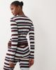 The Frolic The Frolic exclusive ribbed button up long sleeve top in blue & chocolate stripe - part of a set-Multi - 4