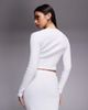 The Frolic The Frolic exclusive ribbed button up long sleeve top in white - part of a set - 4