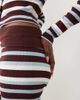 The Frolic The Frolic exclusive ribbed fold over flare pants in blue & chocolate stripe - part of a set-Multi - 2