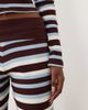 The Frolic The Frolic exclusive ribbed fold over flare pants in blue & chocolate stripe - part of a set-Multi - 3
