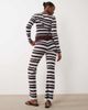 The Frolic The Frolic exclusive ribbed fold over flare pants in blue & chocolate stripe - part of a set-Multi - 4