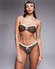 The Frolic The Frolic exclusive ruffle trim brazilian bikini bottom in chocolate polka dot - part of a set-Brown - 2