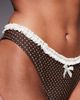 The Frolic The Frolic exclusive ruffle trim brazilian bikini bottom in chocolate polka dot - part of a set-Brown - 3
