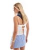 The Frolic The Frolic exclusive ruffle trim tie back babydoll cami top in white - 4