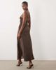 The Frolic The Frolic exclusive satin cami midaxi dress with lace detailing in chocolate-Brown - 3