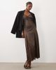 The Frolic The Frolic exclusive satin cami midaxi dress with lace detailing in chocolate-Brown - 4