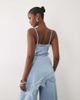 The Frolic The Frolic Exclusive satin lace trim cami asymmetric hem top in blue - 4
