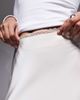 The Frolic The Frolic exclusive satin lace trim maxi skirt in cream-White - 3