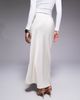 The Frolic The Frolic exclusive satin lace trim maxi skirt in cream-White - 4