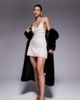 The Frolic The Frolic Exclusive sequin cowl front halterneck open tie back mini dress in cream-White - 1
