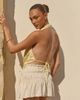 The Frolic The Frolic exclusive shirred tie side frill mini skirt in cream-White - 3