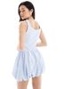 The Frolic The Frolic exclusive square neck lace trim mini bubble dress in blue stripes - 2