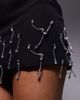 The Frolic The Frolic exclusive structured deep plunge embellished hem mini dress in black - 3