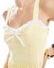 The Frolic The Frolic exclusive sweetheart contrast ruffle trim bow detail maxi dress in yellow - 3
