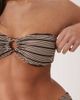 The Frolic The Frolic exclusive textured bandeau resin ring bandeau top in brown & cream stripe-Multi - 3