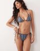 The Frolic The Frolic exclusive tie side brazilian bikini bottom in blue & chocolate stripes - part of a set - 1