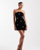 The Frolic The Frolic exclusive velvet embellished bandeau mini dress in black - 1
