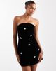 The Frolic The Frolic exclusive velvet embellished bandeau mini dress in black - 2
