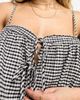 The Frolic The Frolic exclusive zircon tie detail top in black and white textured gingham - part of a set-Multi - 2