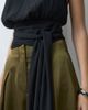 The Frolic The Frolic halter neck low back drape detail top in black - 3
