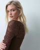 The Frolic The Frolic lace sweetheart neckline top in chocolate-Brown - 3