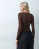 The Frolic The Frolic lace sweetheart neckline top in chocolate-Brown - 4