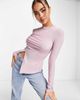 The Frolic The Frolic ruched detail metallic top in pink - 1