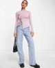 The Frolic The Frolic ruched detail metallic top in pink - 4
