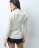 The Frolic The Frolic satin tie sleeve detail shirt in champagne-NEUTRAL - 4