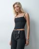 The Frolic The Frolic sequin bust detail structured cami top in black - 3