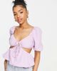 The Frolic The Frolic textured cut-out detail blouse in lilac-Purple - 1