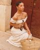 The Frolic The Frolic x Lydia Kara exclusive bardot contrast lettuce edge crop top in cream - part of a set-White - 2