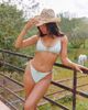 The Frolic The Frolic x Lydia Kara exclusive bikini bottom with bow detail in sage gingham - part of a set-Green - 1