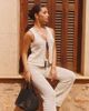The Frolic The Frolic x Lydia Kara exclusive crochet contrast thread trim wide leg beach pants in cream - part of a set-White - 2