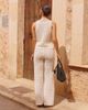 The Frolic The Frolic x Lydia Kara exclusive crochet contrast thread trim wide leg beach pants in cream - part of a set-White - 3