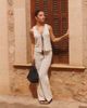 The Frolic The Frolic x Lydia Kara exclusive crochet contrast thread trim wide leg beach pants in cream - part of a set-White - 4