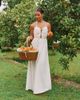 The Frolic The Frolic x Lydia Kara exclusive linen look halterneck keyhole detail maxi dress in white - 1