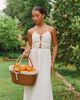 The Frolic The Frolic x Lydia Kara exclusive linen look halterneck keyhole detail maxi dress in white - 2