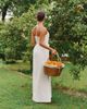 The Frolic The Frolic x Lydia Kara exclusive linen look halterneck keyhole detail maxi dress in white - 4