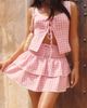 The Frolic The Frolic x Lydia Kara exclusive shirred ruffle tiered lace trim mini skirt in pink gingham - part of a set - 2