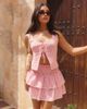 The Frolic The Frolic x Lydia Kara exclusive split front lace trim tie front top in pink gingham - part of a set - 1