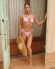 The Frolic The Frolic x Lydia Kara exclusive tie side bikini bottom with rose trim in pink gingham - part of a set - 4
