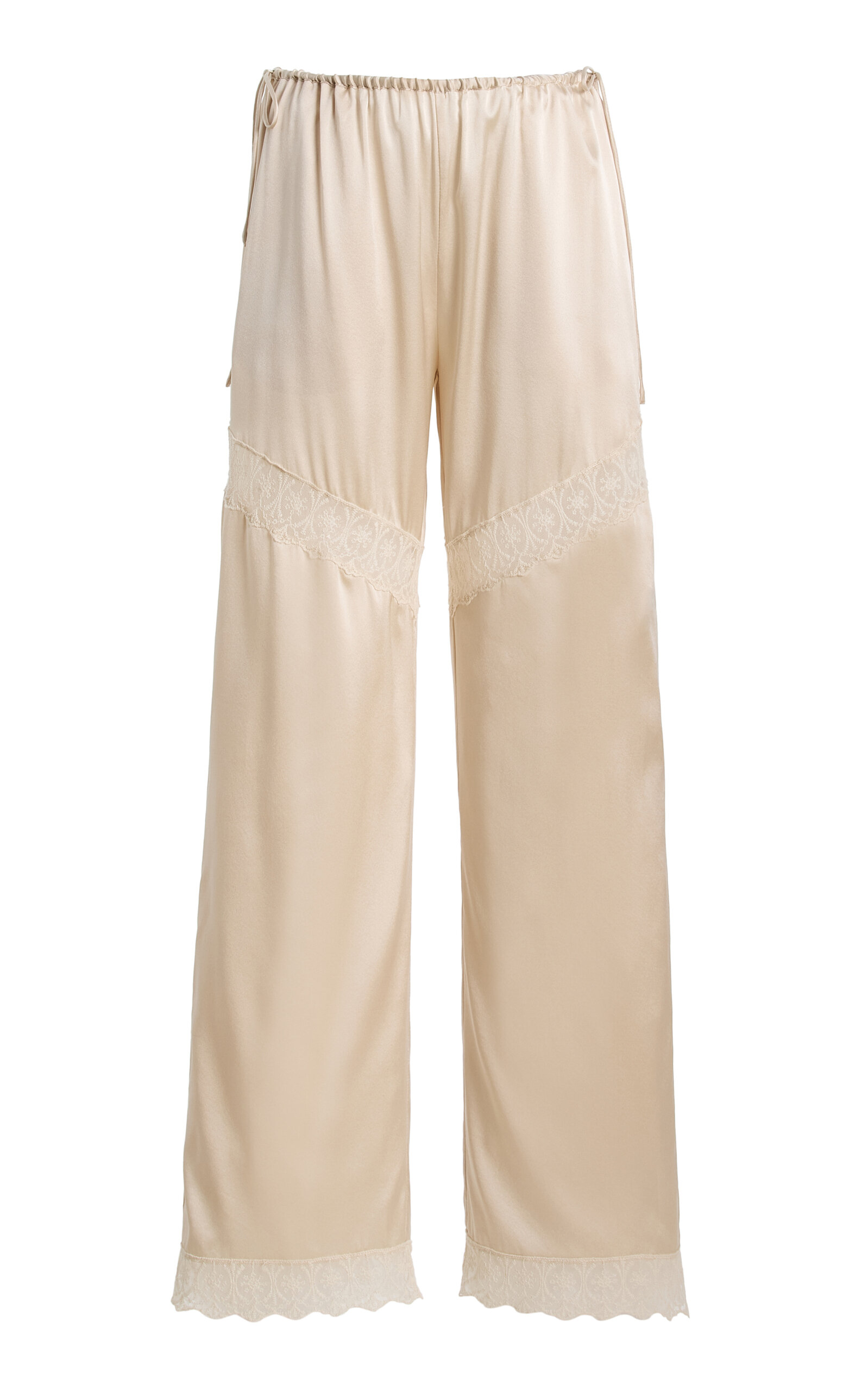 THE GARMENT THE GARMENT Cata LaceTrimmed Silk WideLeg Pants